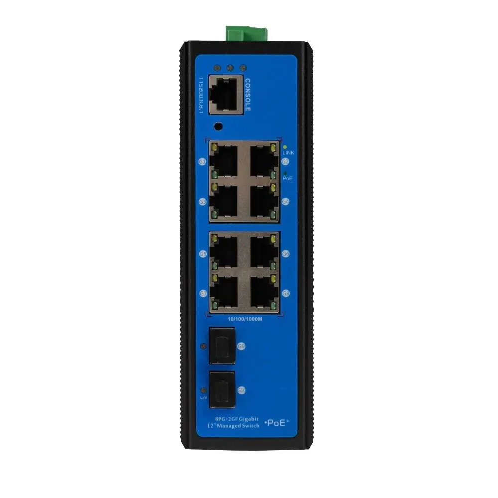 10 Ports Full Gigabit Managed Industrial PoE Switch