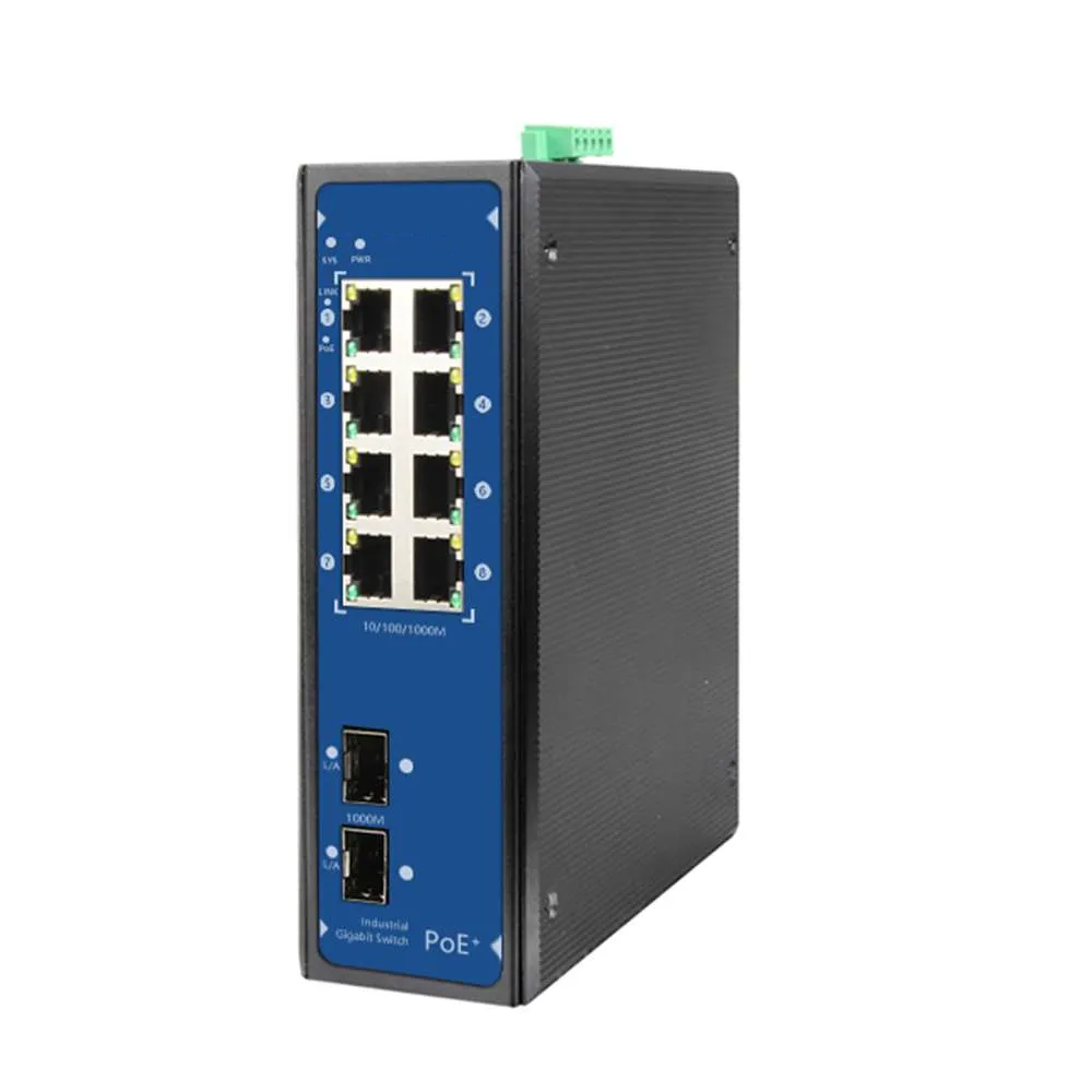 1000M 8 Port Gigabit Industrial POE switch with 2 SFP slot