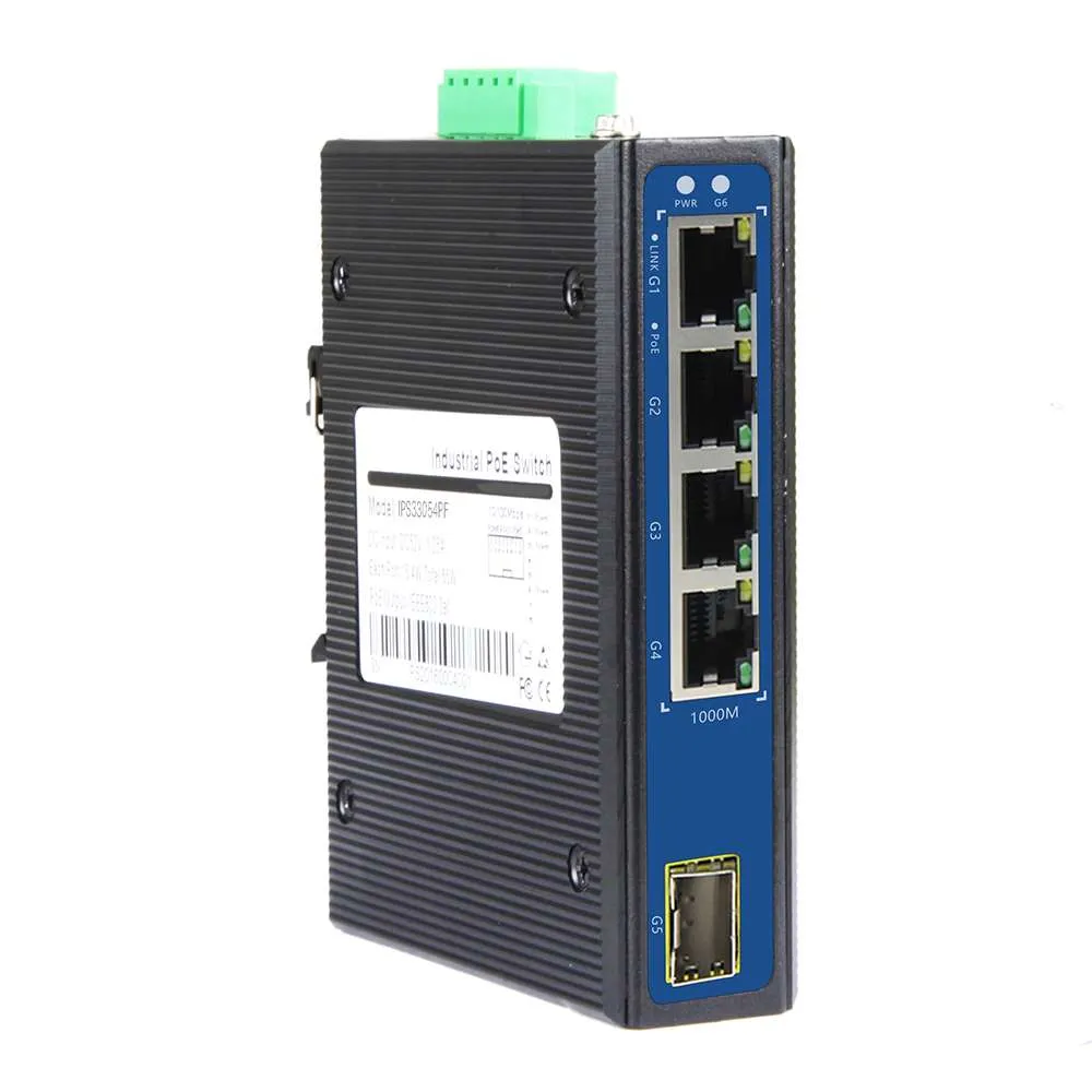 Factory 5 Ports Full Gigabit Industrial Unmanaged Ethernet Fiber Switch