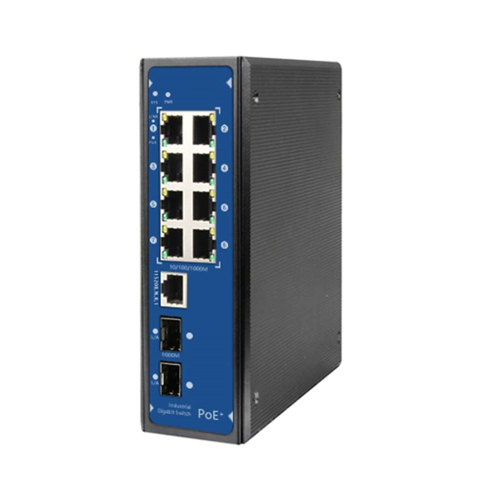 8 Port 95W Port Gigabit Managed Industrial PoE Switch