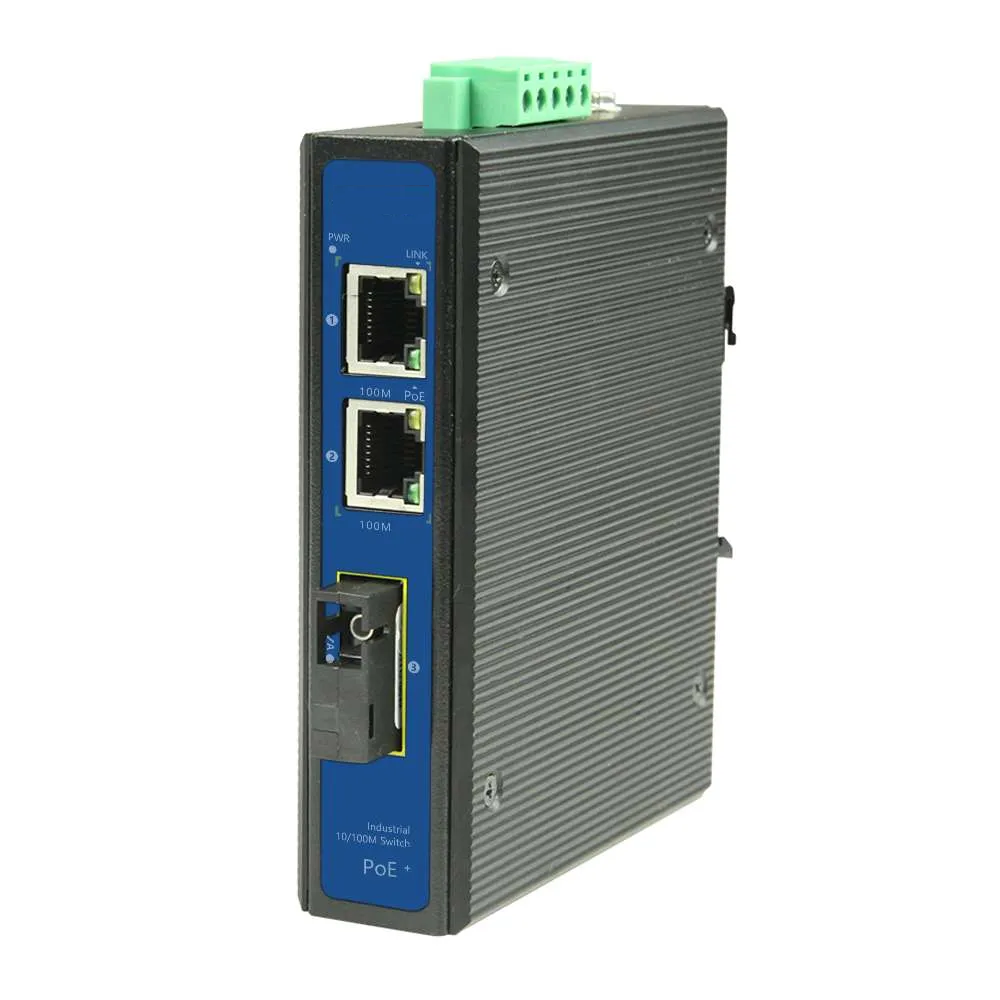 3 Ports 10/100M Industrial PoE Fiber Switch