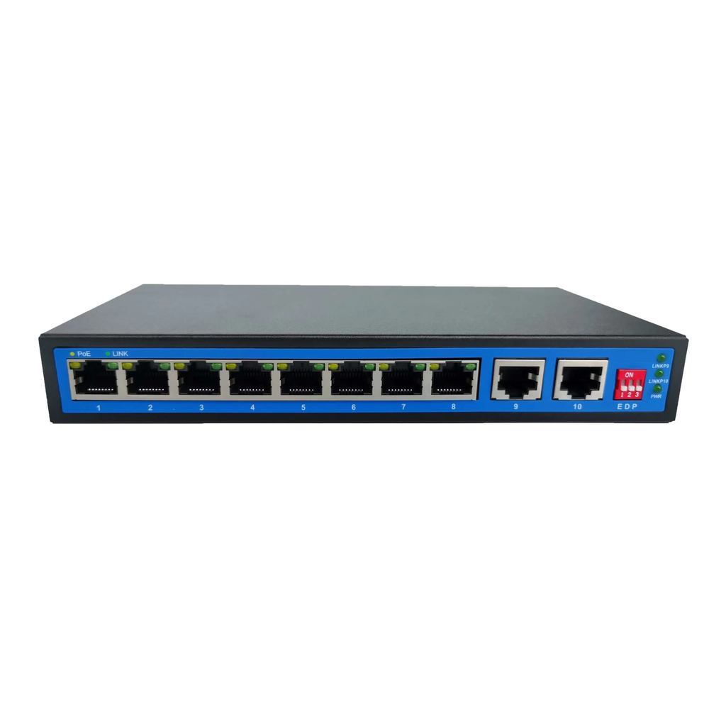 Hot Sales 10 Ports Full Gigabit PoE Switch with 2 Giga*RJ45