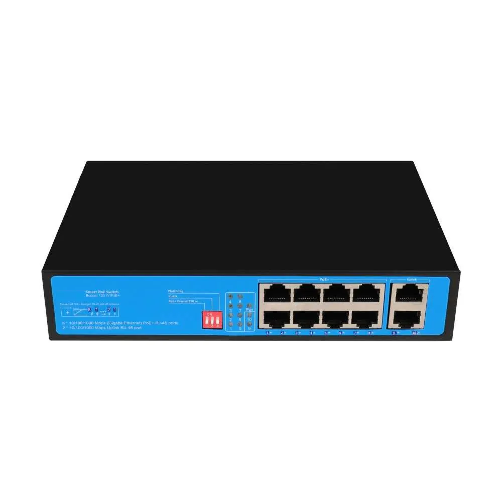 Good Quality 10 Port Gigabit PoE Switch with Build-in Power Supply