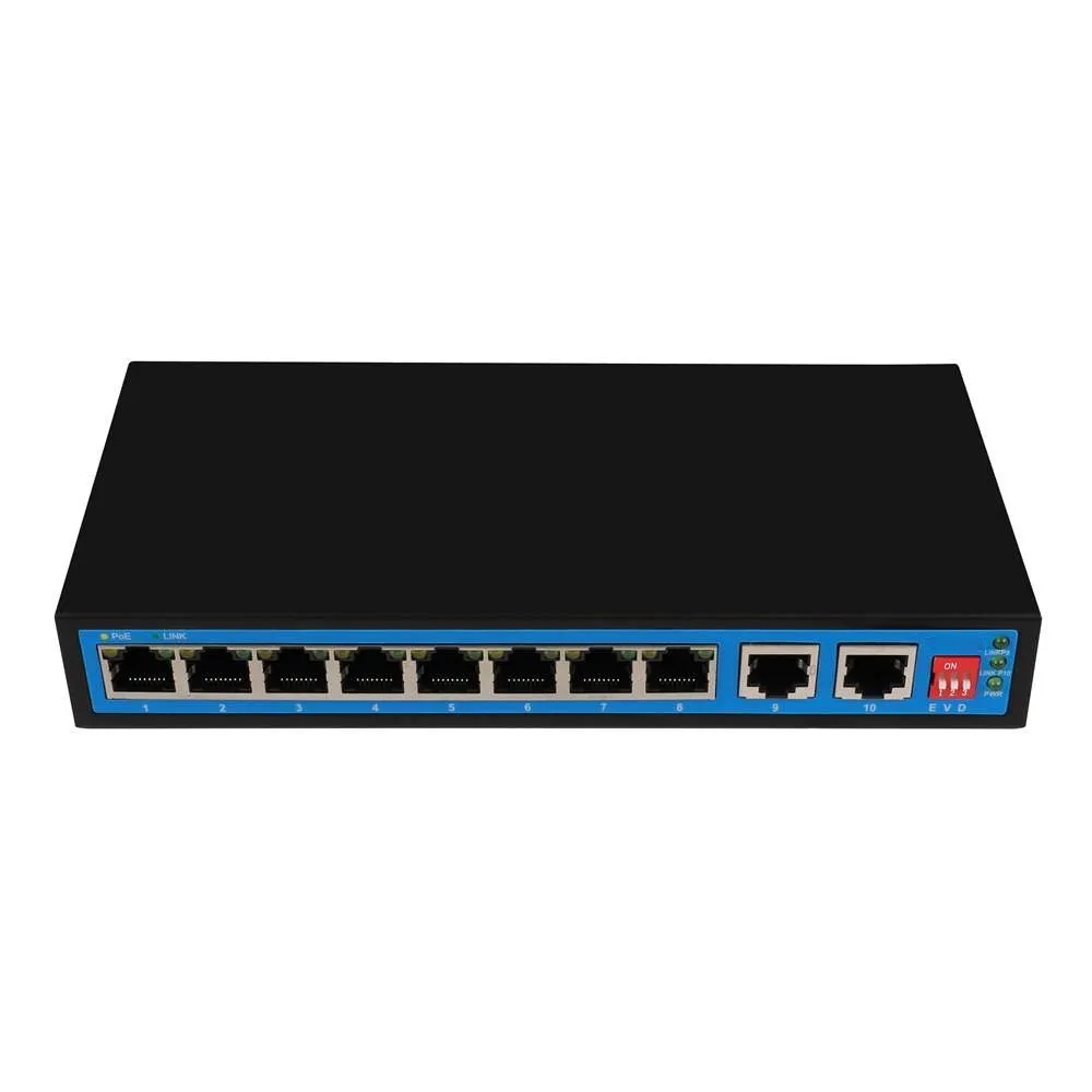 8*1000M POE+2*1000M RJ45 Uplink Gigabit Unmanaged PoE Switch