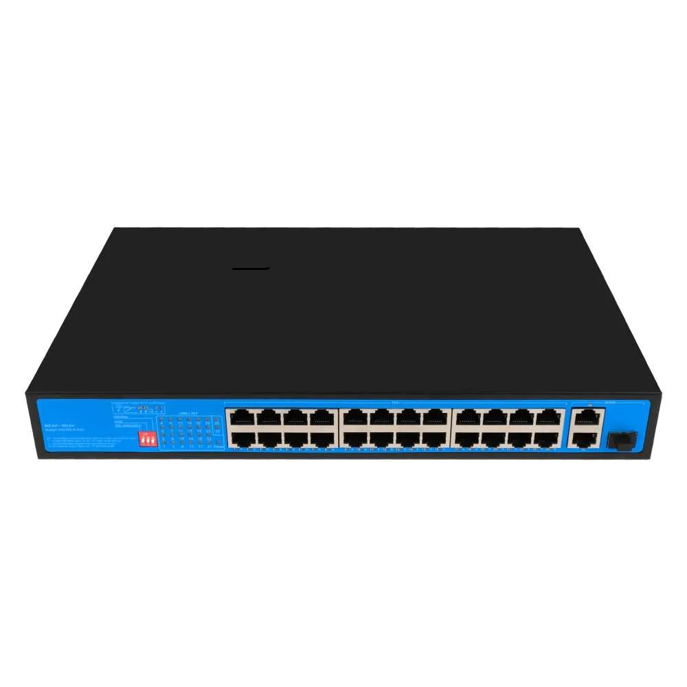 24 Port 100M PoE Switch with 1*1000M RJ45+1*1000M TP/SFP Combo Port