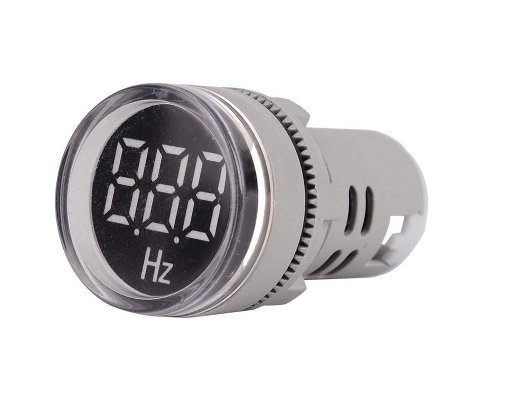 Round  LED Digital Frequency Meter Indicator -White