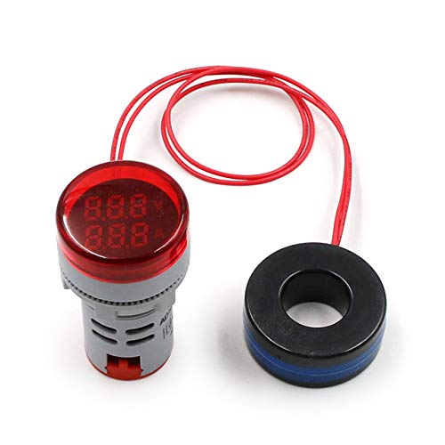 Round  LED Digital Ammeter  &amp; Voltmeter  Indicator -Red