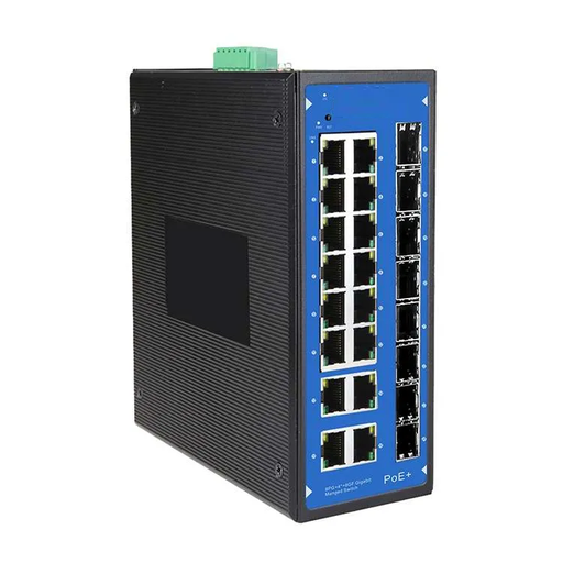 [XC -PIS3824M-16GE] 16 Port PoE Full Gigabit Industrial Managed PoE Ethernet Switch with 8GF SFP Network Switch 48V PoE Switch