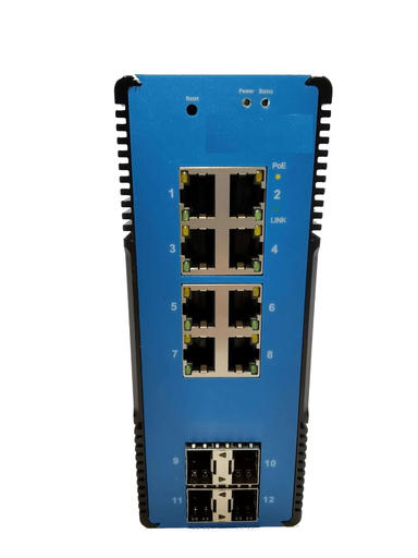 [XC-PIS3712M-8GE] Best price 12 Ports Full Gigabit Managed Industrial PoE Switch